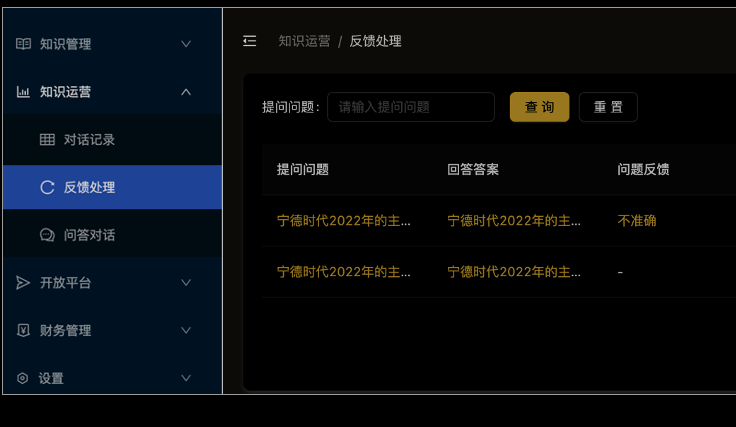 TorchV AIS 用户反馈问题定位与处理界面